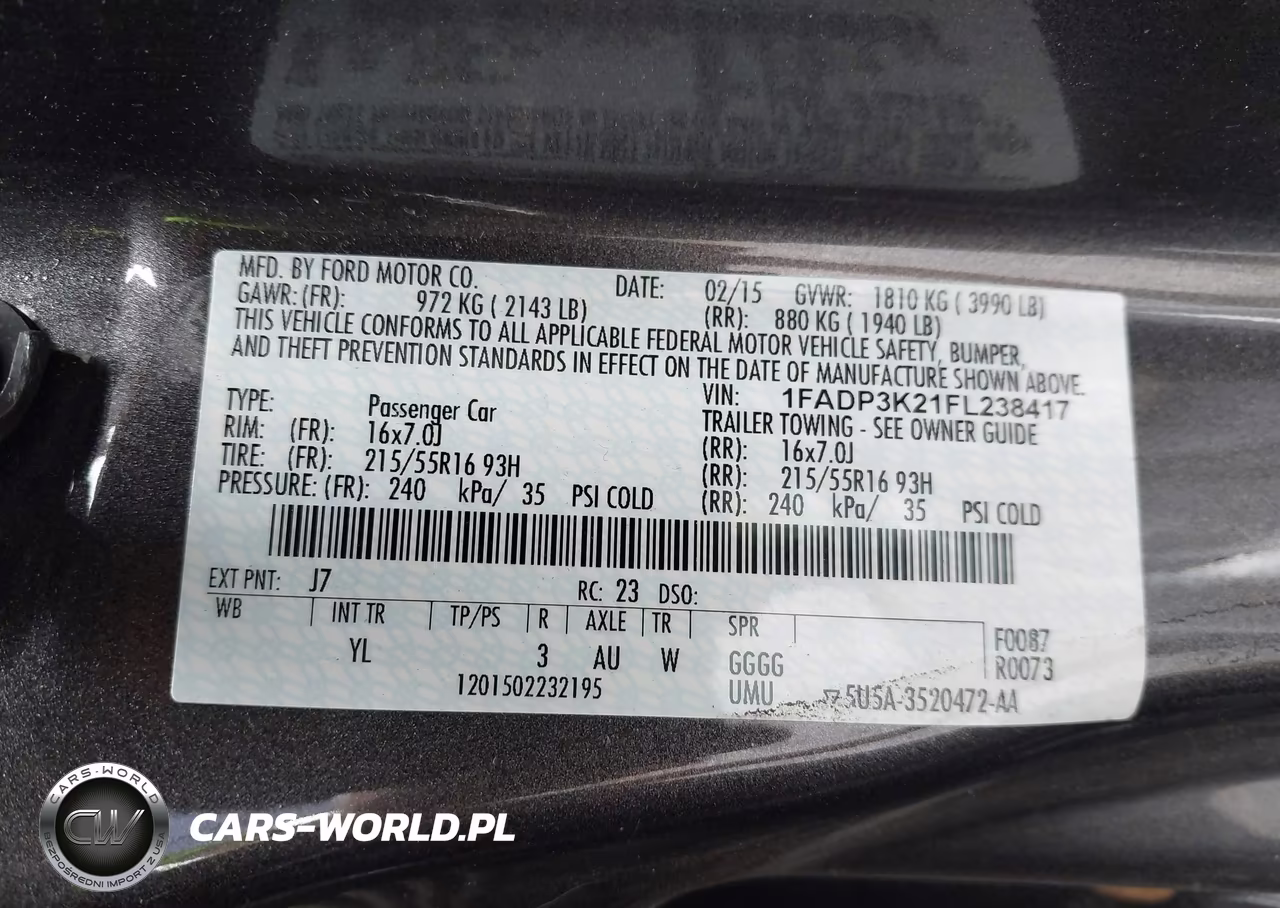 2015 Ford Focus Se VIN:1FADP3K21FL238417 - 9