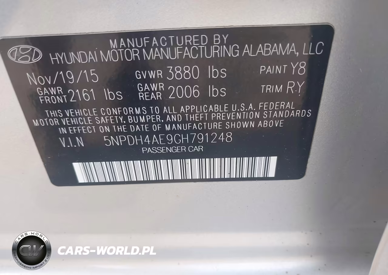 2016 Hyundai Elantra Value Edition VIN:5NPDH4AE9GH791248 - 9