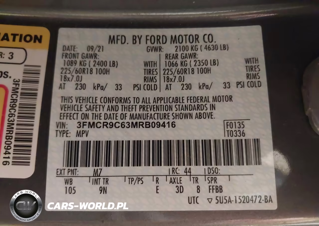 2021 Ford Bronco Sport Outer Banks VIN:3FMCR9C63MRB09416 - 9