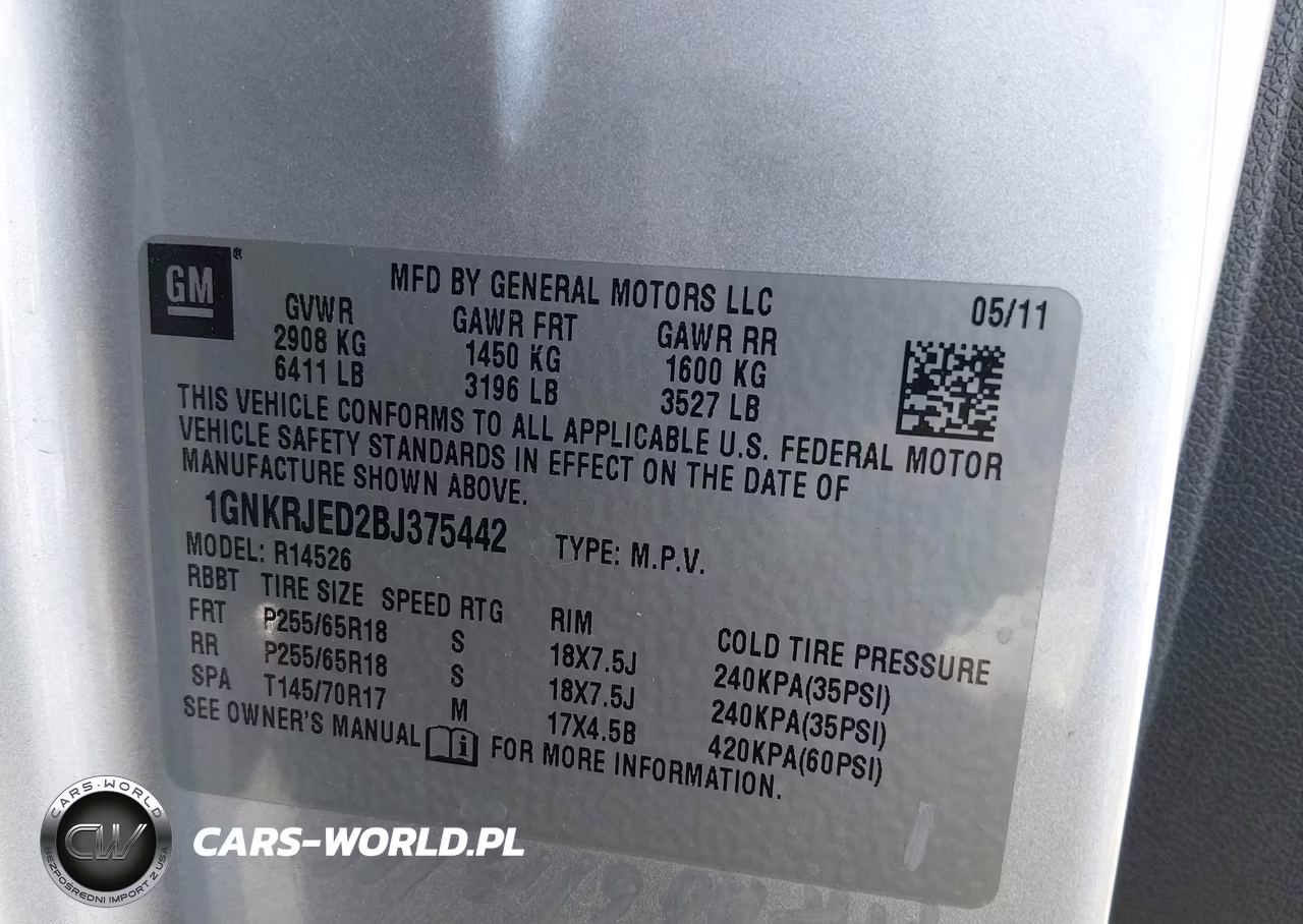 2011 Chevrolet Traverse Lt W-2Lt VIN:1GNKRJED2BJ375442 - 9