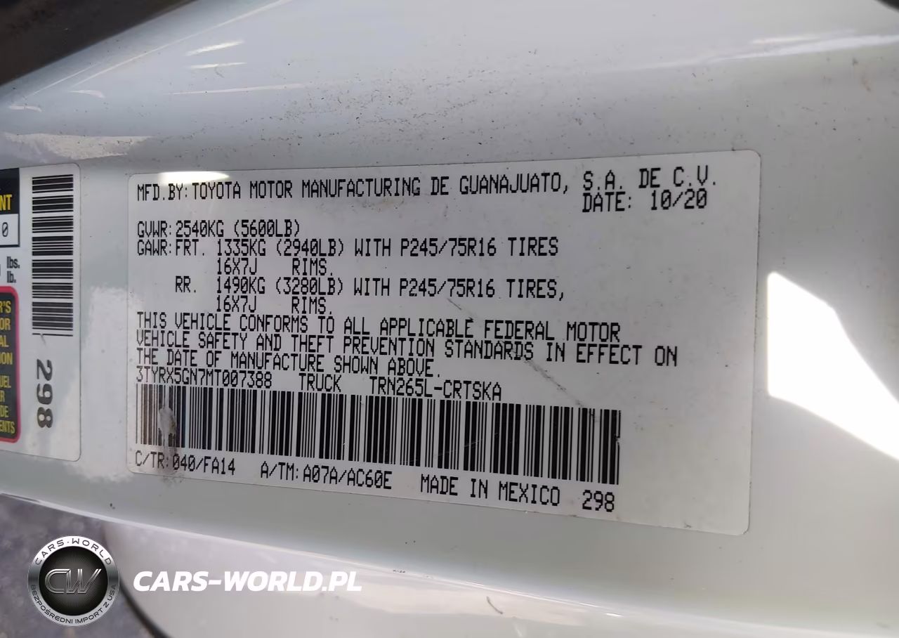 2021 Toyota Tacoma Sr VIN:3TYRX5GN7MT007388 - 9