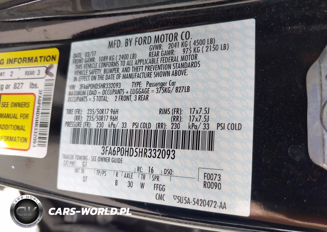 2017 Ford Fusion Se VIN:3FA6P0HD5HR332093 - 9