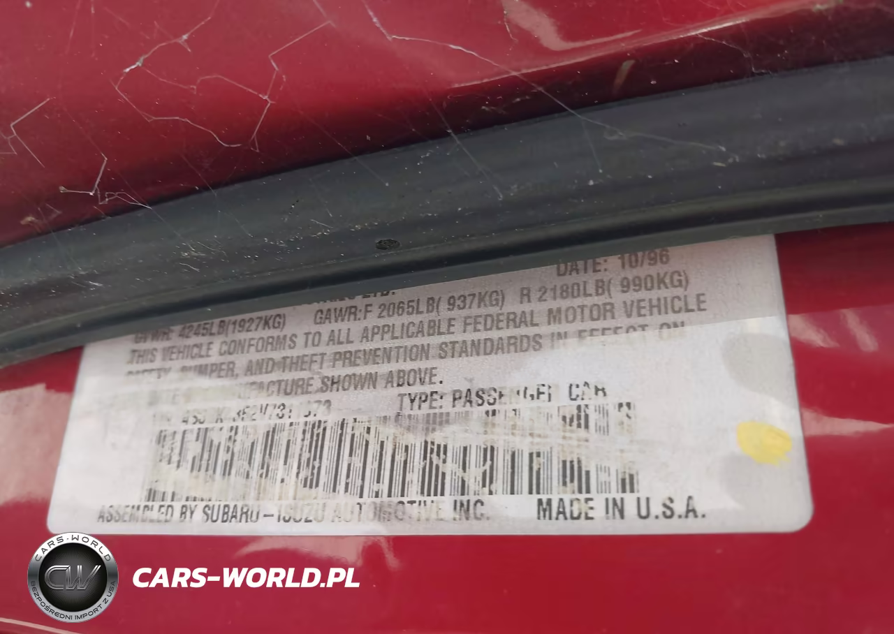 1997 Subaru Legacy L-Postal Right-Hand Drive VIN:4S3BK4352V7311073 - 9