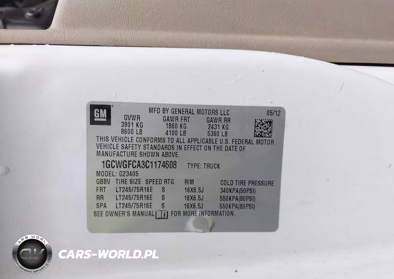2012 Chevrolet Express 2500 Work Van VIN:1GCWGFCA3C1174608 - 9