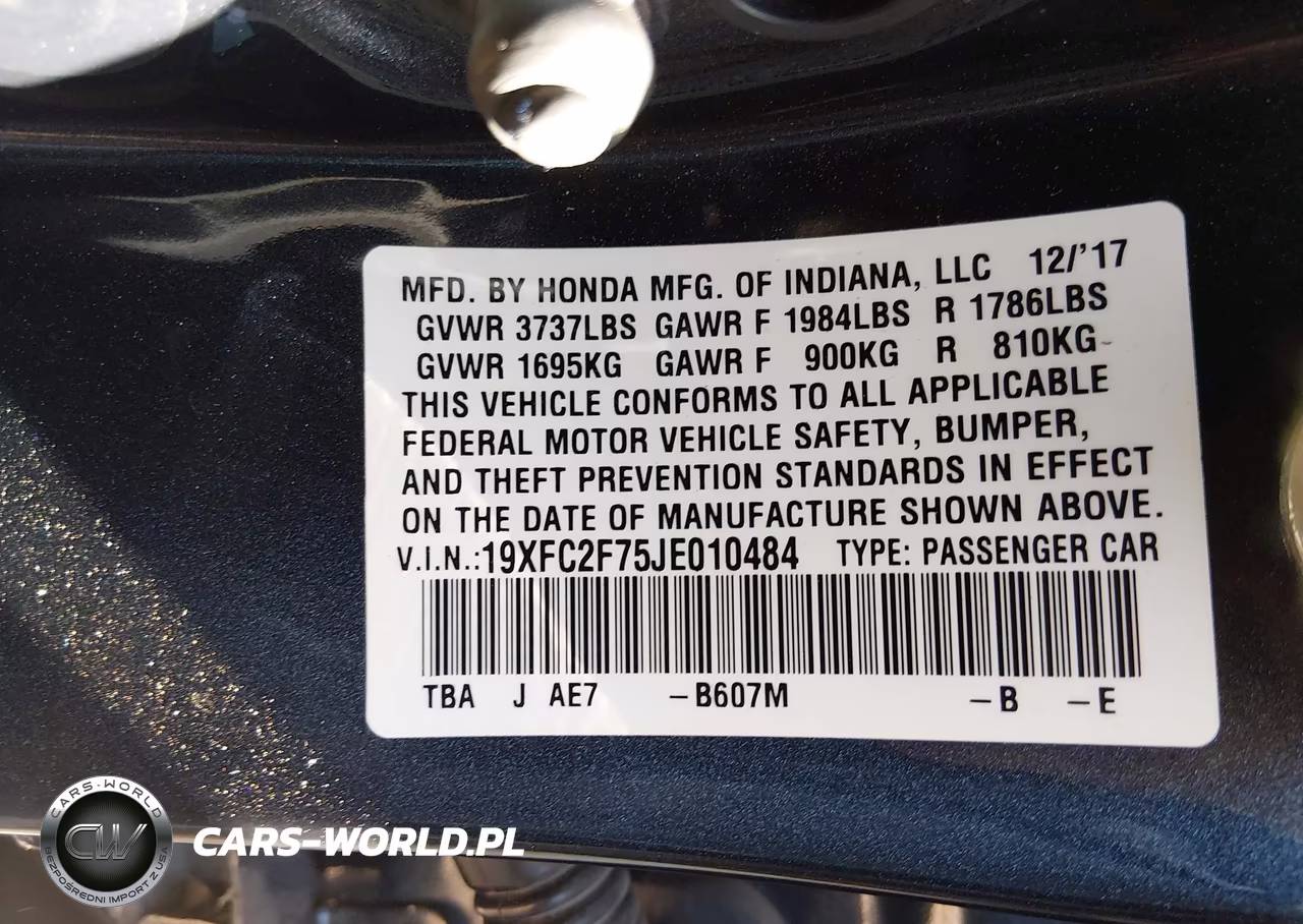 2018 Honda Civic Ex VIN:19XFC2F75JE010484 - 9