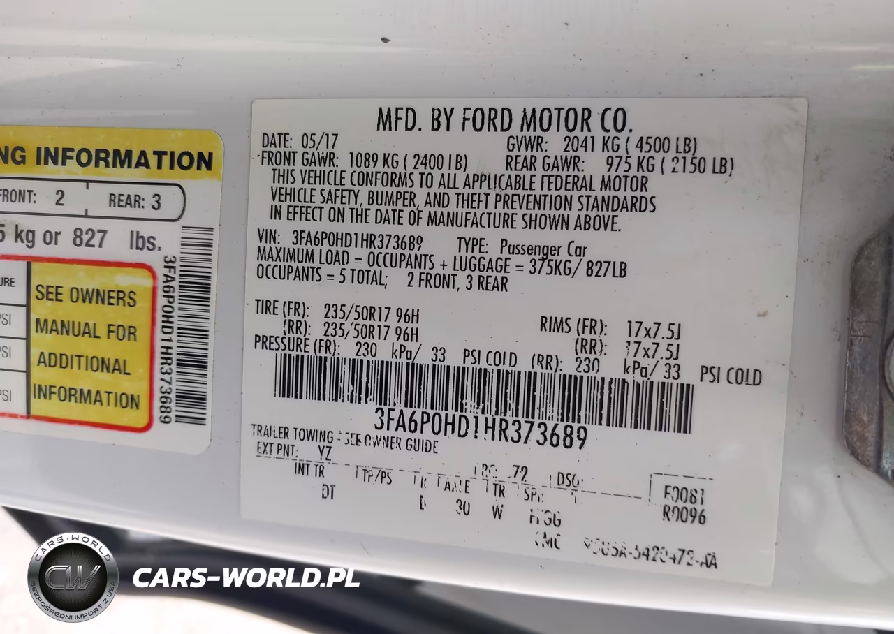 2017 Ford Fusion Se VIN:3FA6P0HD1HR373689 - 9