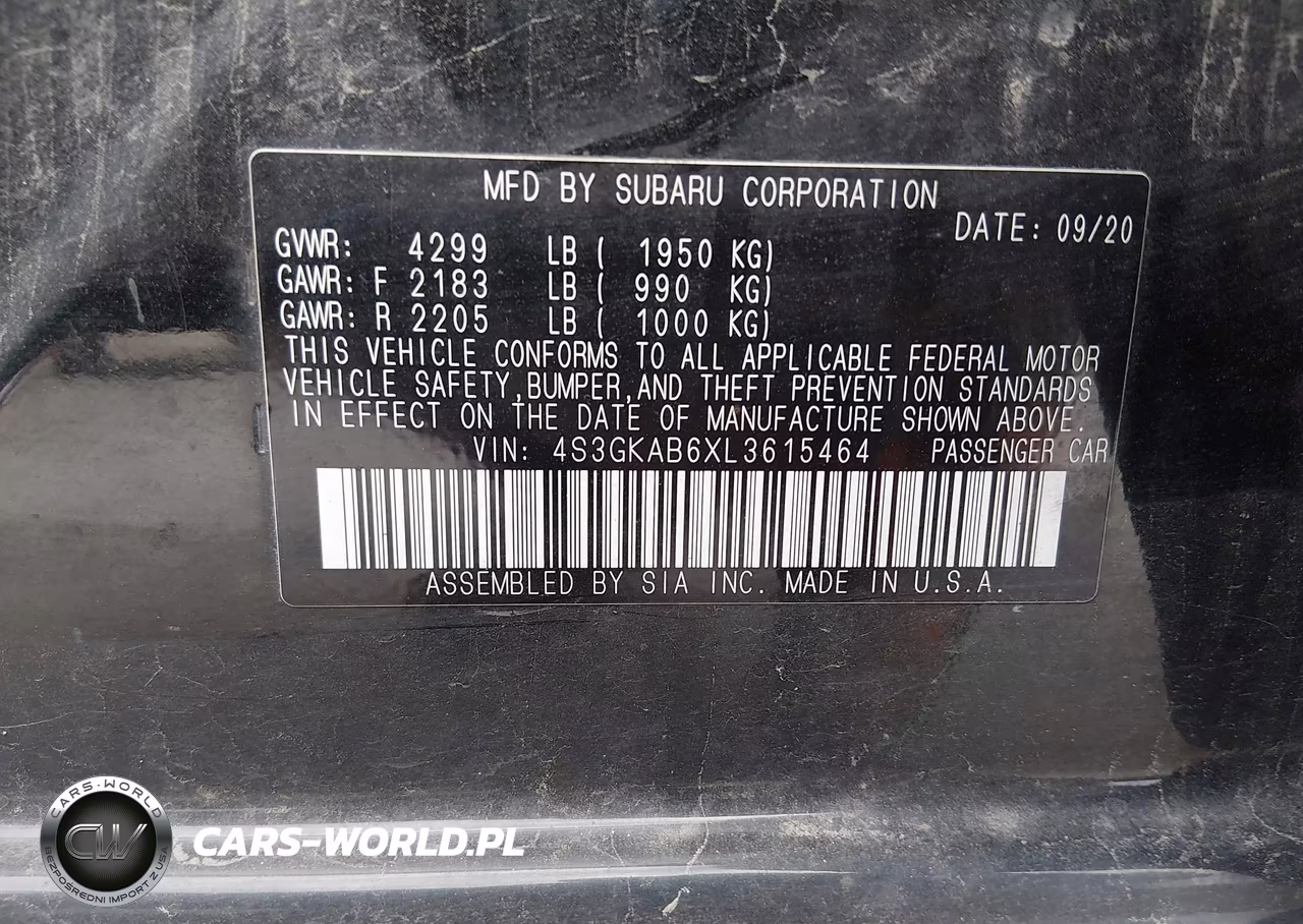 2020 Subaru Impreza Sedan VIN:4S3GKAB6XL3615464 - 9