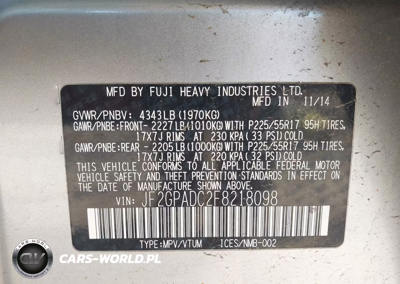 2015 Subaru Xv Crosstrek 2.0I Premium VIN:JF2GPADC2F8218098 - 9