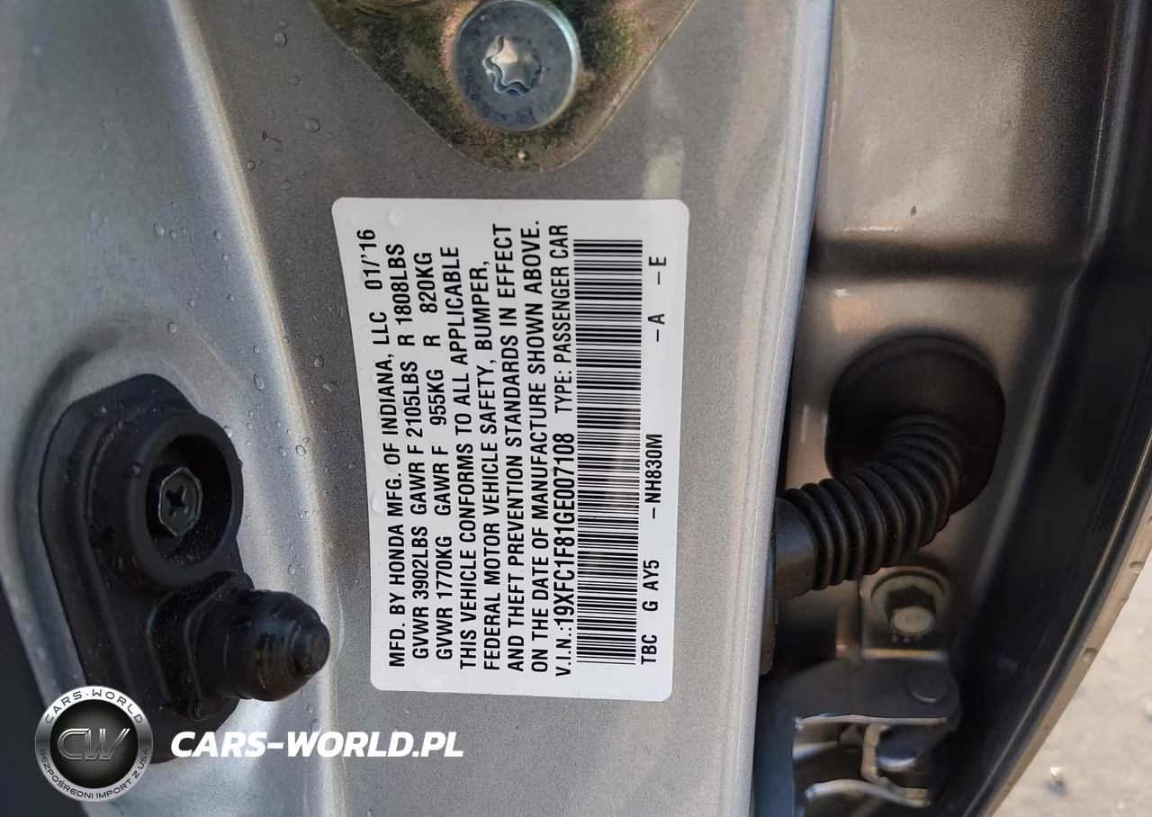 2016 Honda Civic Ex-L VIN:19XFC1F81GE007108 - 9