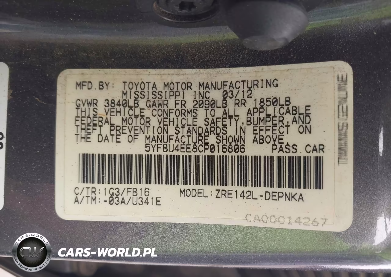 2012 Toyota Corolla Le VIN:5YFBU4EE8CP016806 - 9