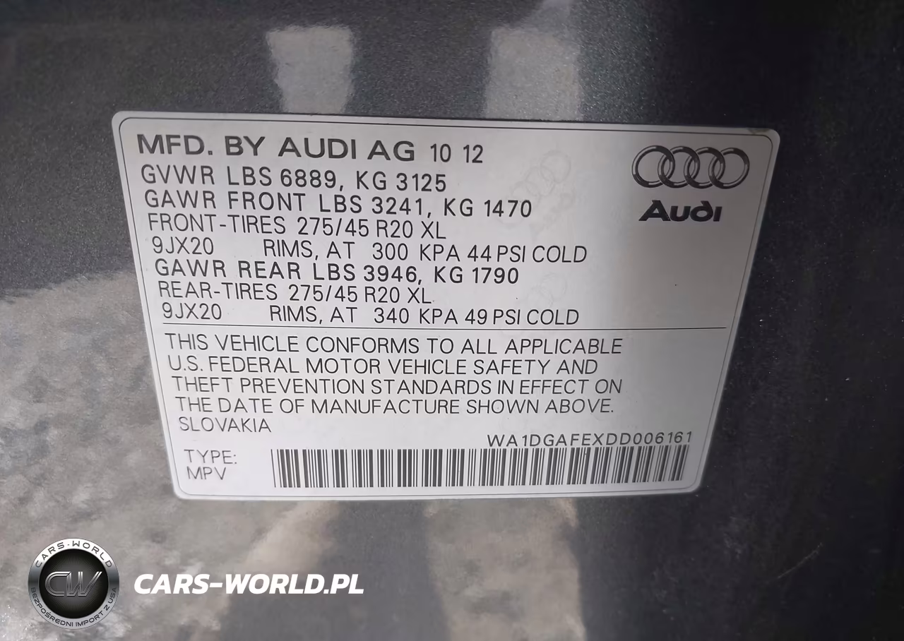2013 Audi Q7 3.0T S Line Prestige VIN:WA1DGAFEXDD006161 - 9