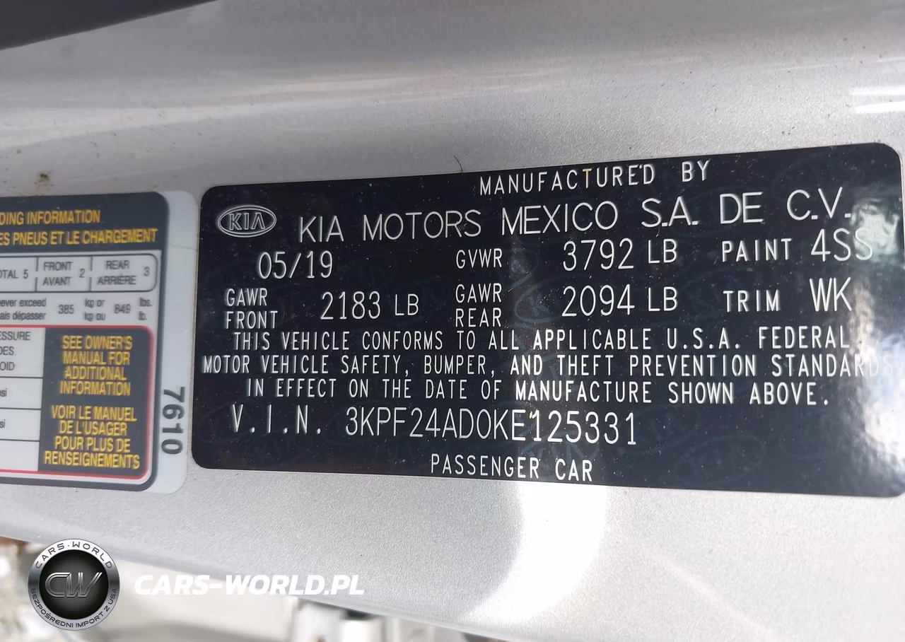 2019 Kia Forte Lxs VIN:3KPF24AD0KE125331 - 9