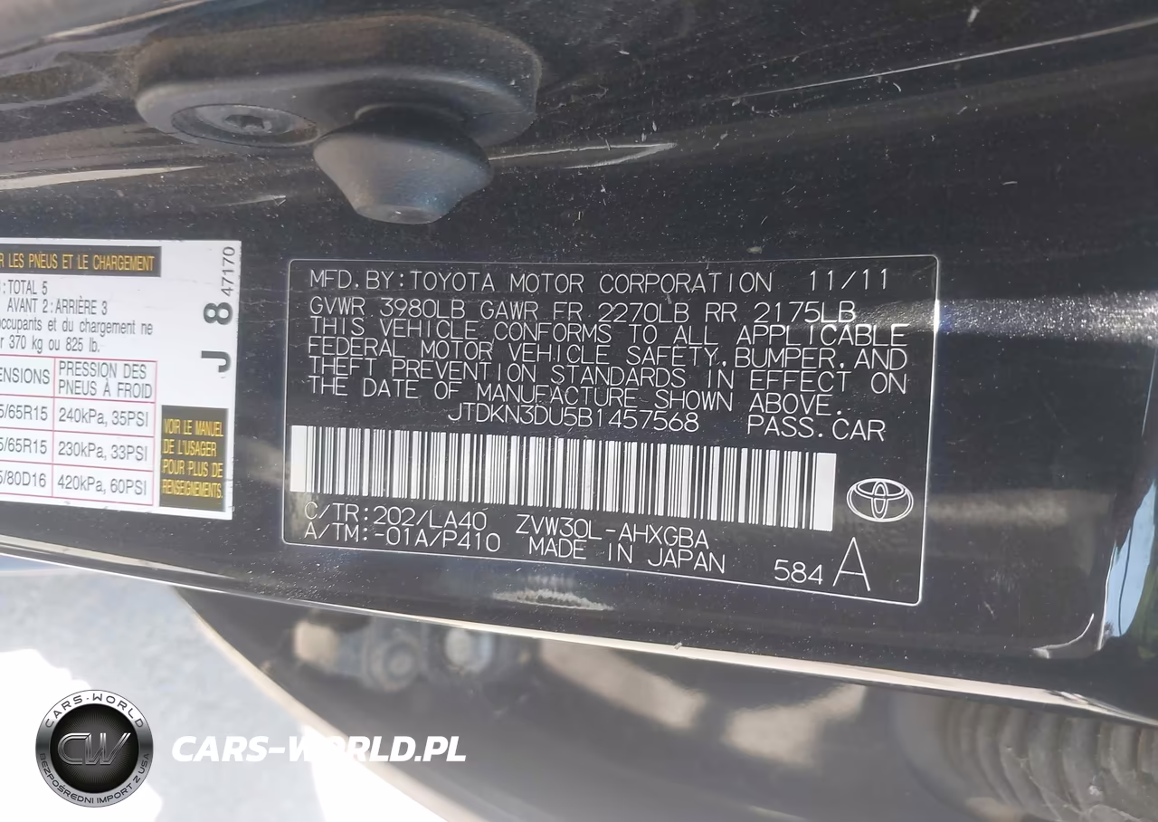 2011 Toyota Prius Four VIN:JTDKN3DU5B1457568 - 9