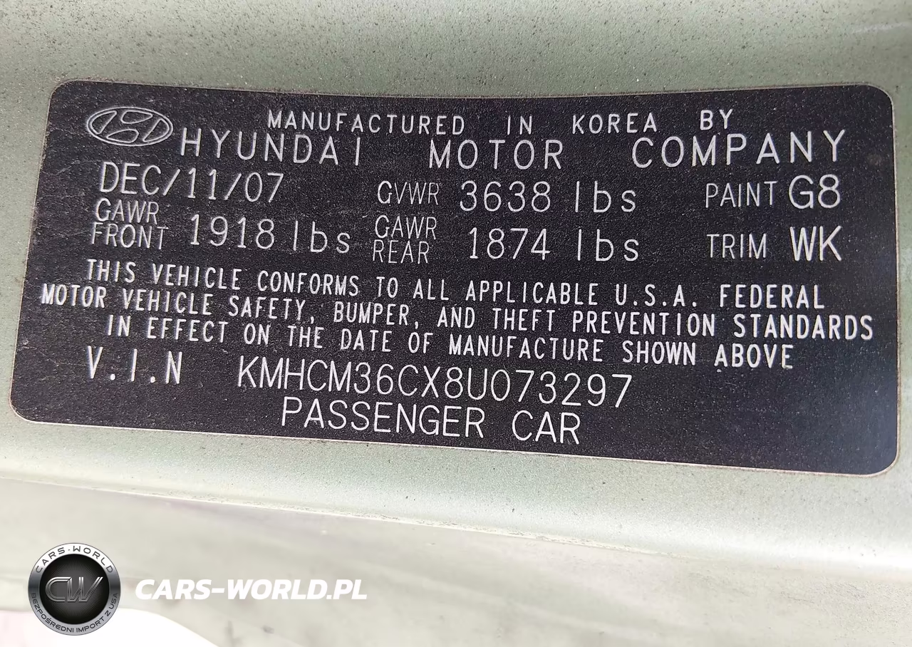 2008 Hyundai Accent Gs VIN:KMHCM36CX8U073297 - 9