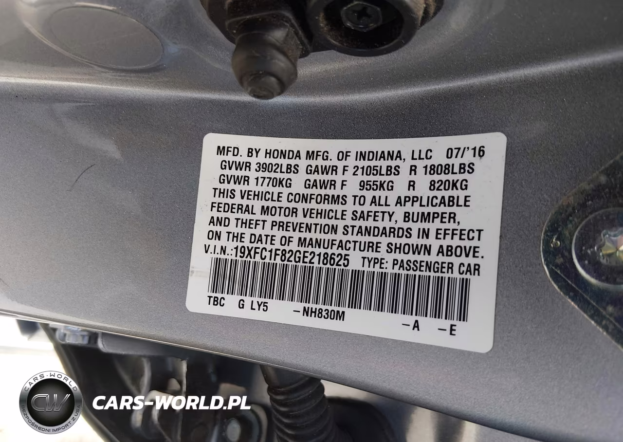 2016 Honda Civic Ex-L VIN:19XFC1F82GE218625 - 9