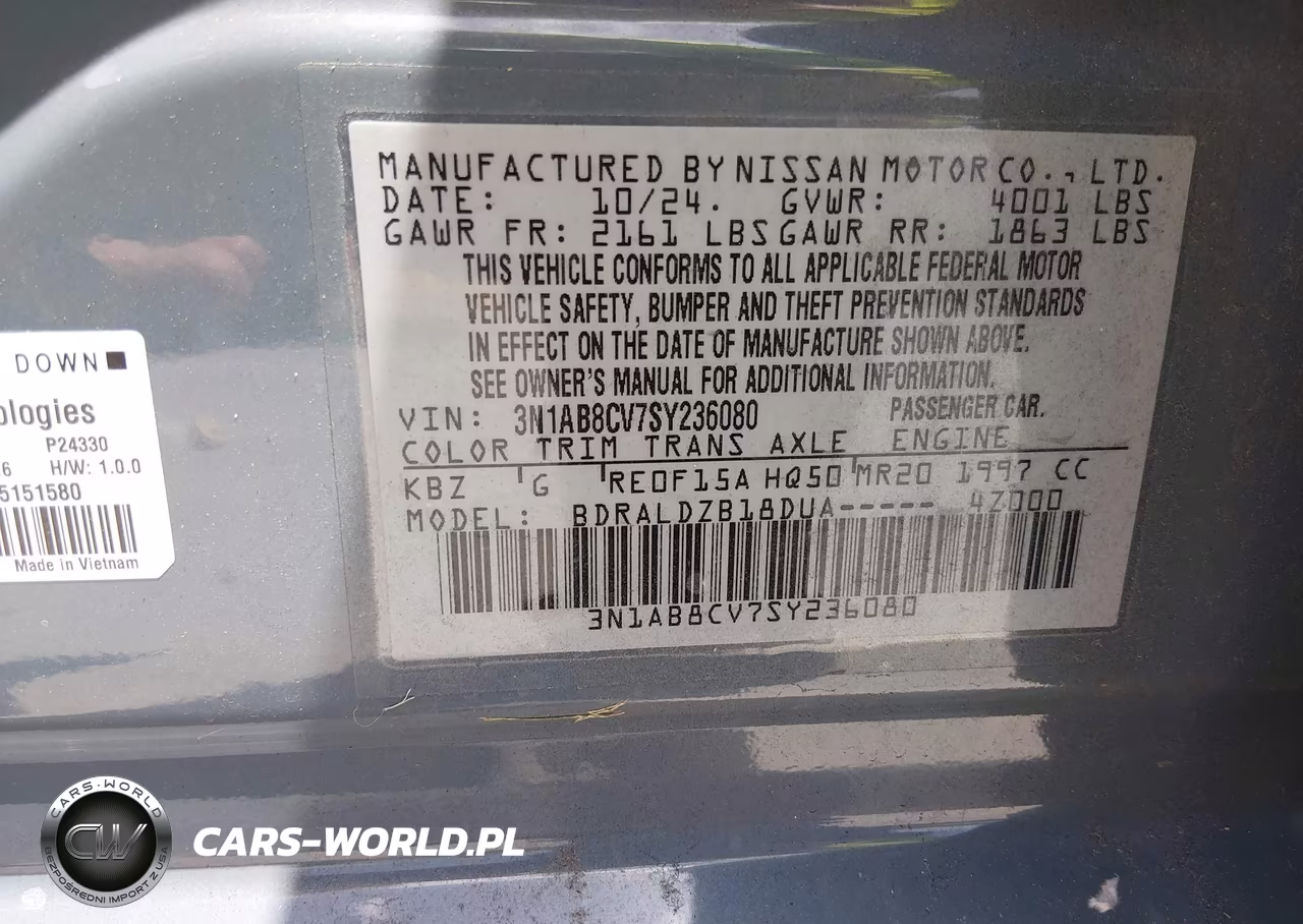 2025 Nissan Sentra Sv VIN:3N1AB8CV7SY236080 - 9