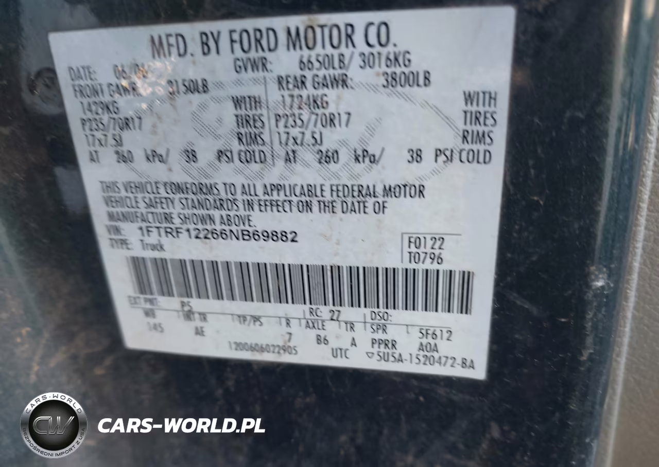 2006 Ford F-150 Stx-Xl-Xlt VIN:1FTRF12266NB69882 - 9