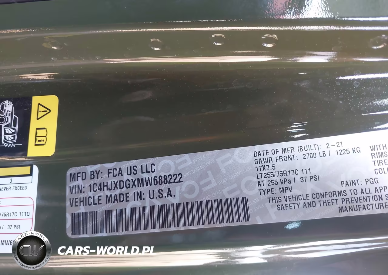 2021 Jeep Wrangler Unlimited Willys 4X4 VIN:1C4HJXDGXMW688222 - 9