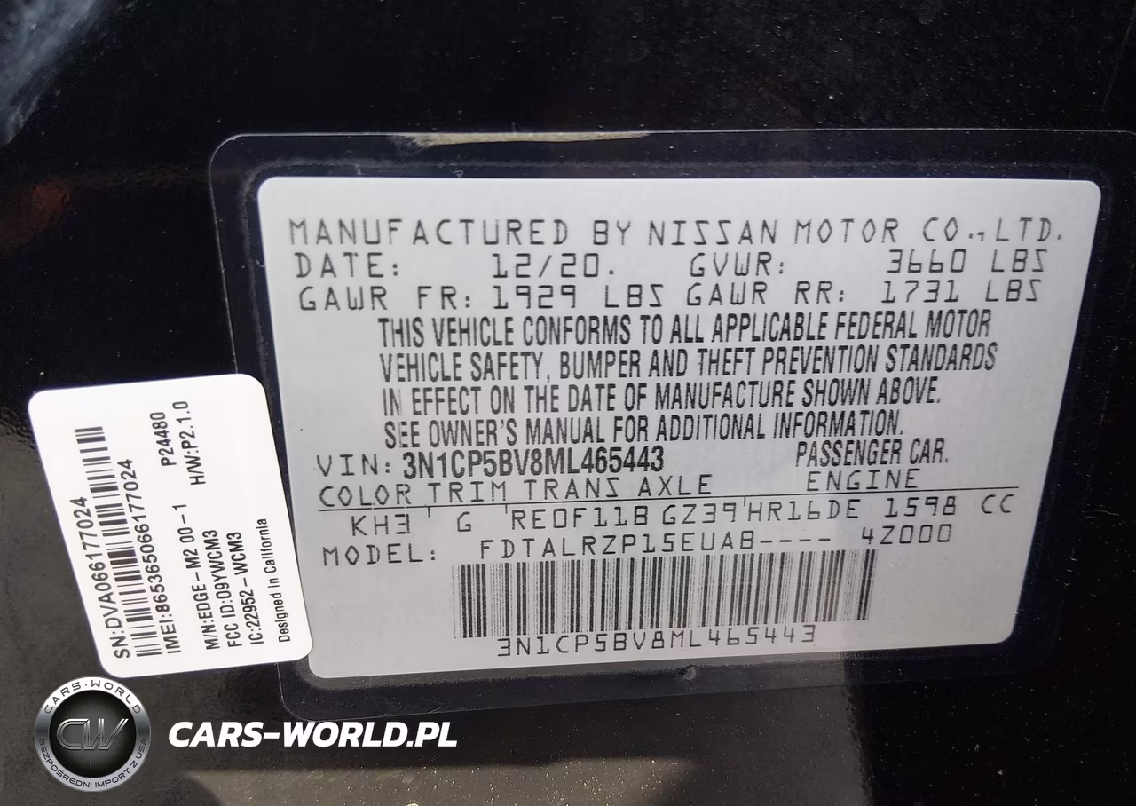2021 Nissan Kicks S Xtronic Cvt VIN:3N1CP5BV8ML465443 - 9