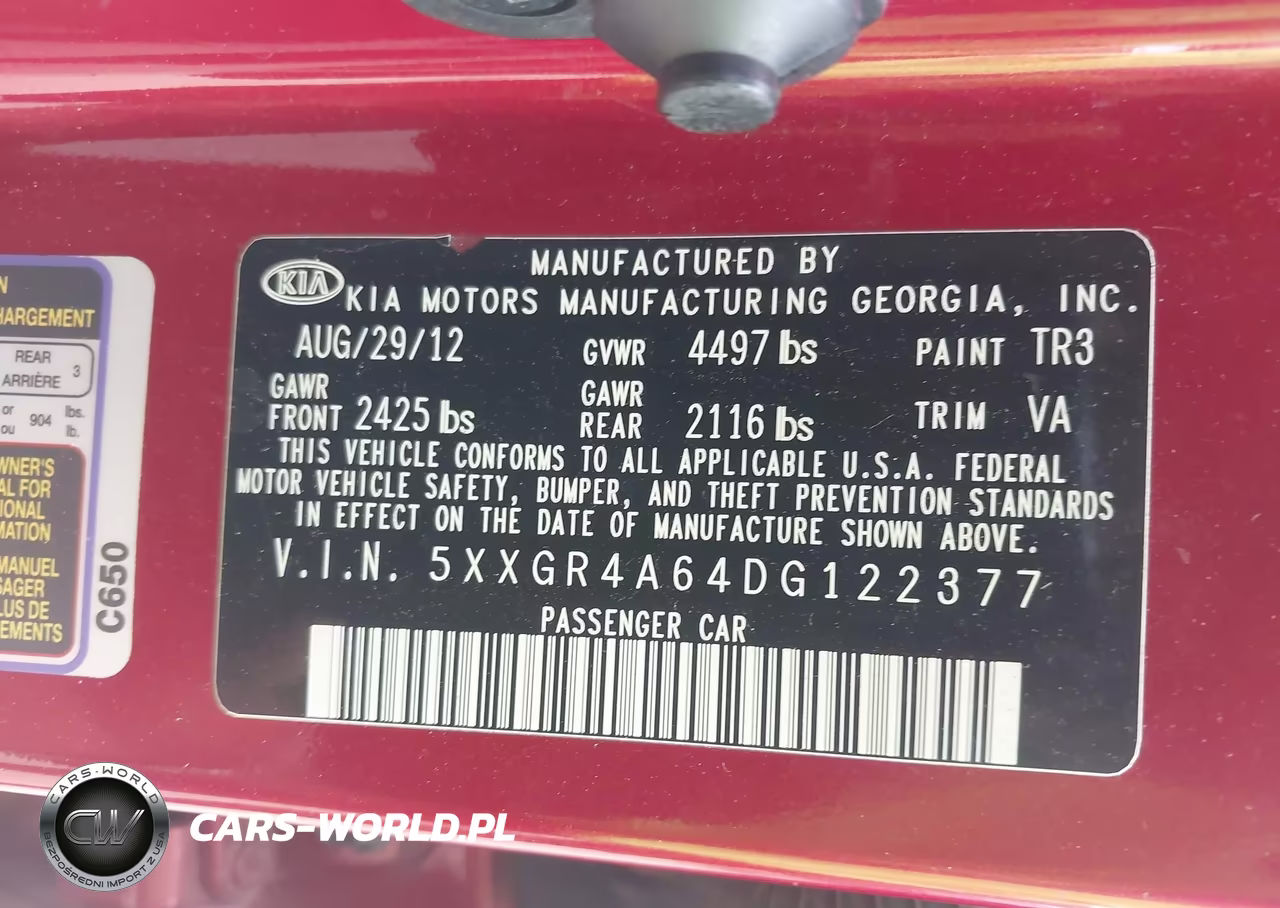 2013 Kia Optima Sx VIN:5XXGR4A64DG122377 - 9