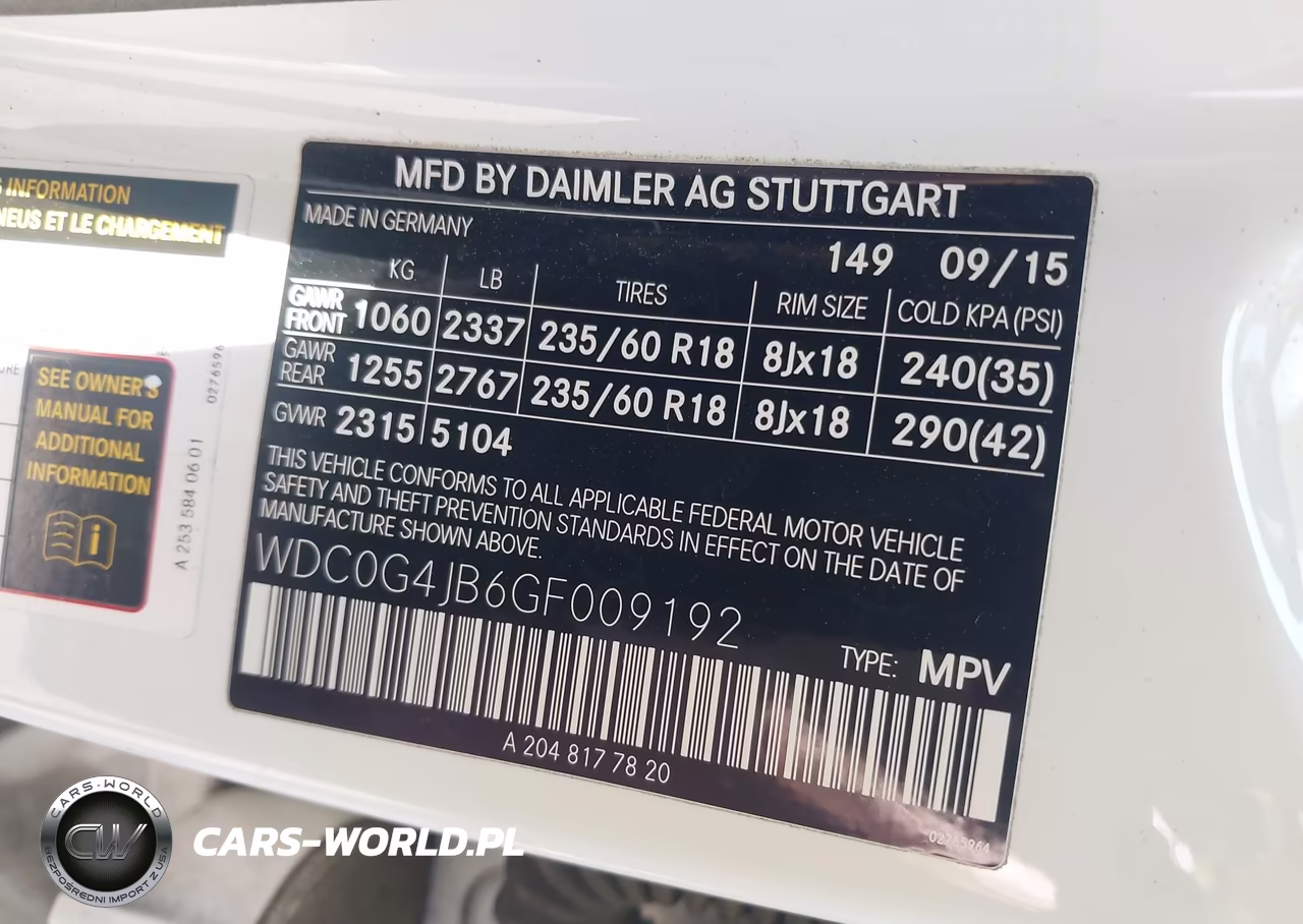 2016 Mercedes-Benz Glc 300 VIN:WDC0G4JB6GF009192 - 6