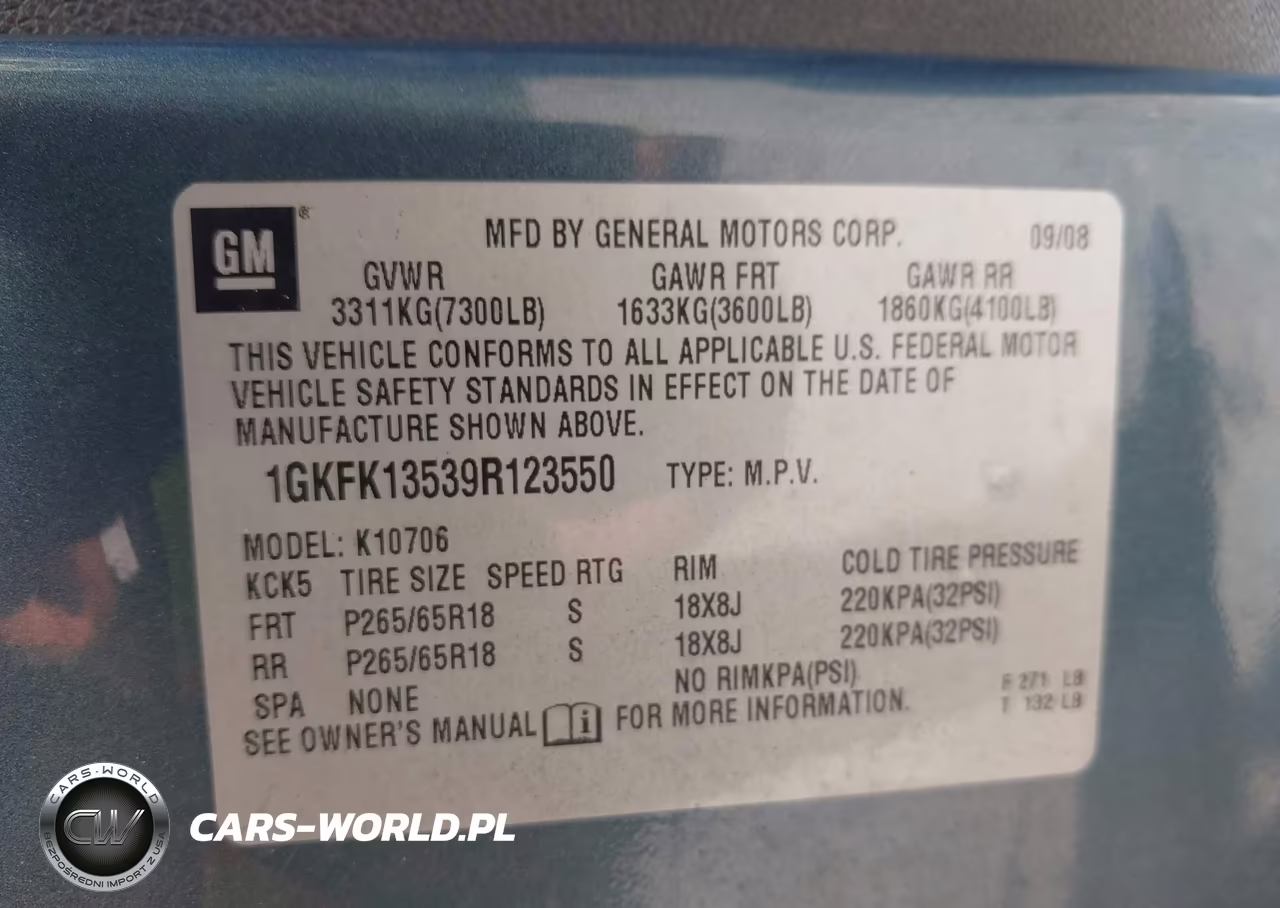 2009 GMC Yukon Hybrid VIN:1GKFK13539R123550 - 9