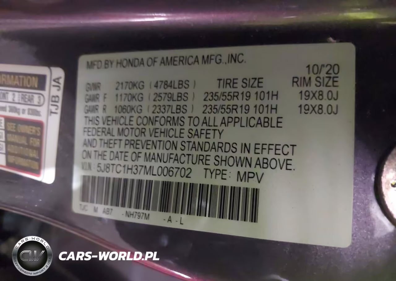2021 Acura Rdx Standard VIN:5J8TC1H37ML006702 - 9