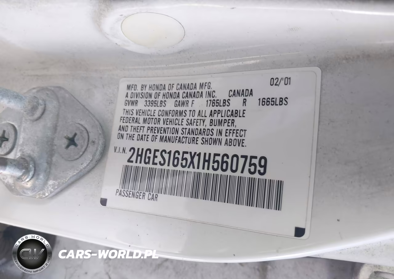 2001 Honda Civic Lx VIN:2HGES165X1H560759 - 9