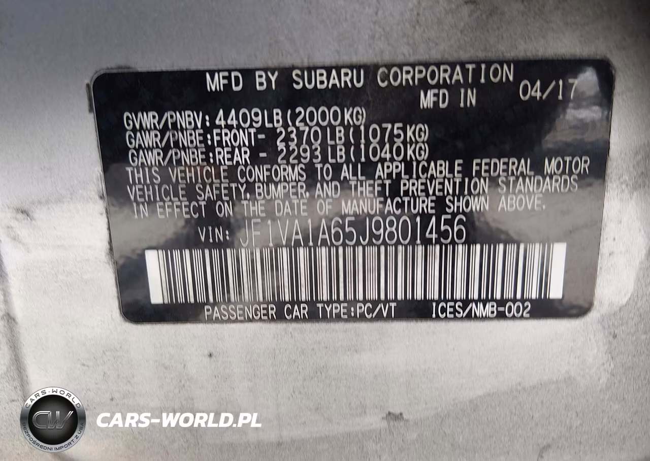 2018 Subaru Wrx VIN:JF1VA1A65J9801456 - 9