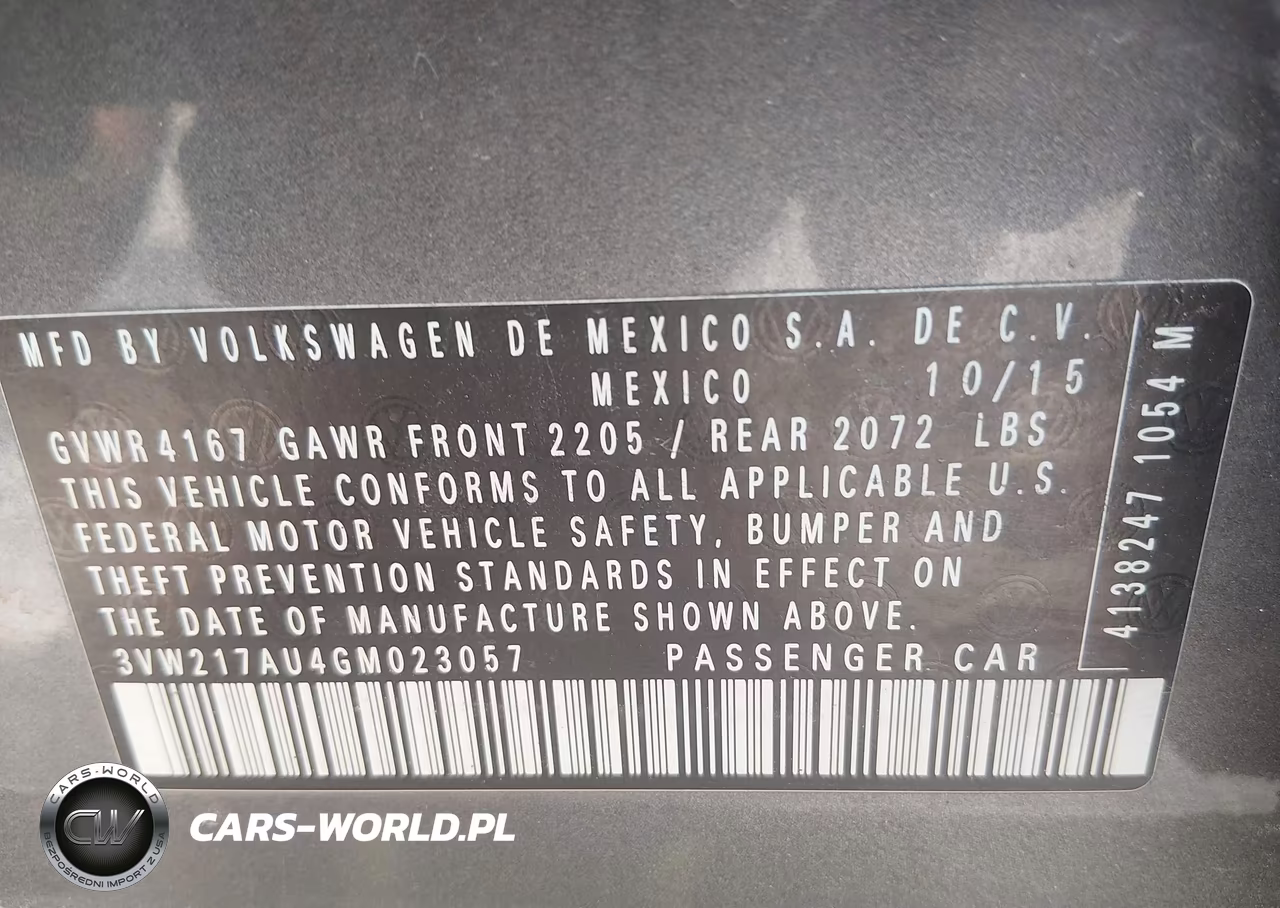 2016 Volkswagen Golf Tsi Se 4-Door VIN:3VW217AU4GM023057 - 9