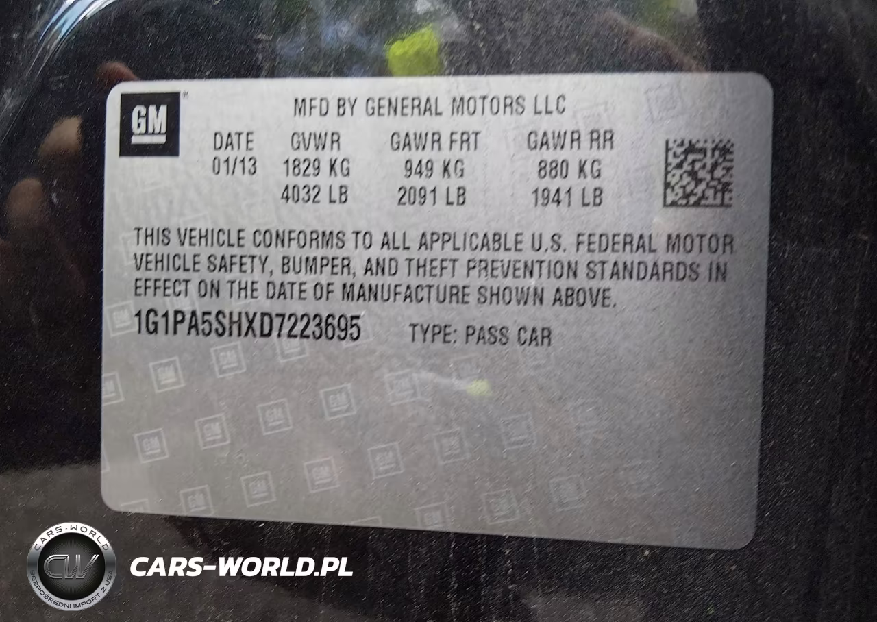 2013 Chevrolet Cruze Ls Auto VIN:1G1PA5SHXD7223695 - 9