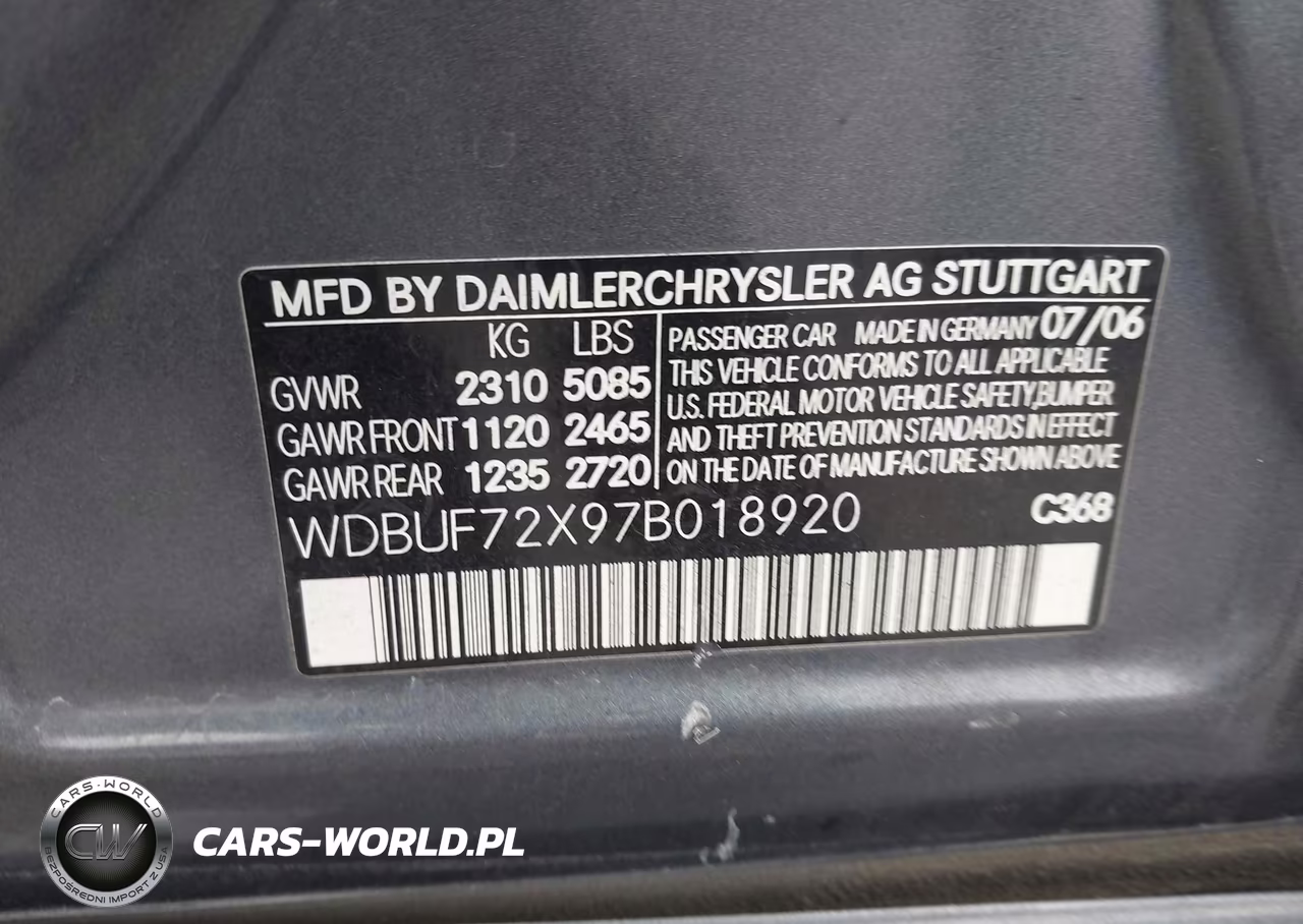2007 Mercedes-Benz E 550 VIN:WDBUF72X97B018920 - 9