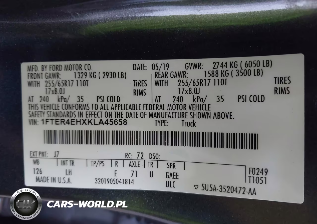 2019 Ford Ranger Xl VIN:1FTER4EHXKLA45658 - 9