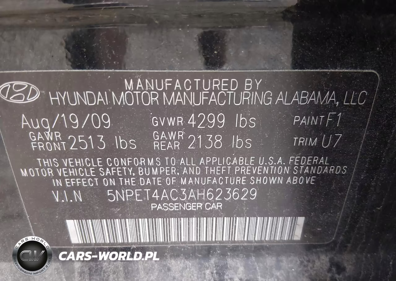 2010 Hyundai Sonata Gls VIN:5NPET4AC3AH623629 - 9