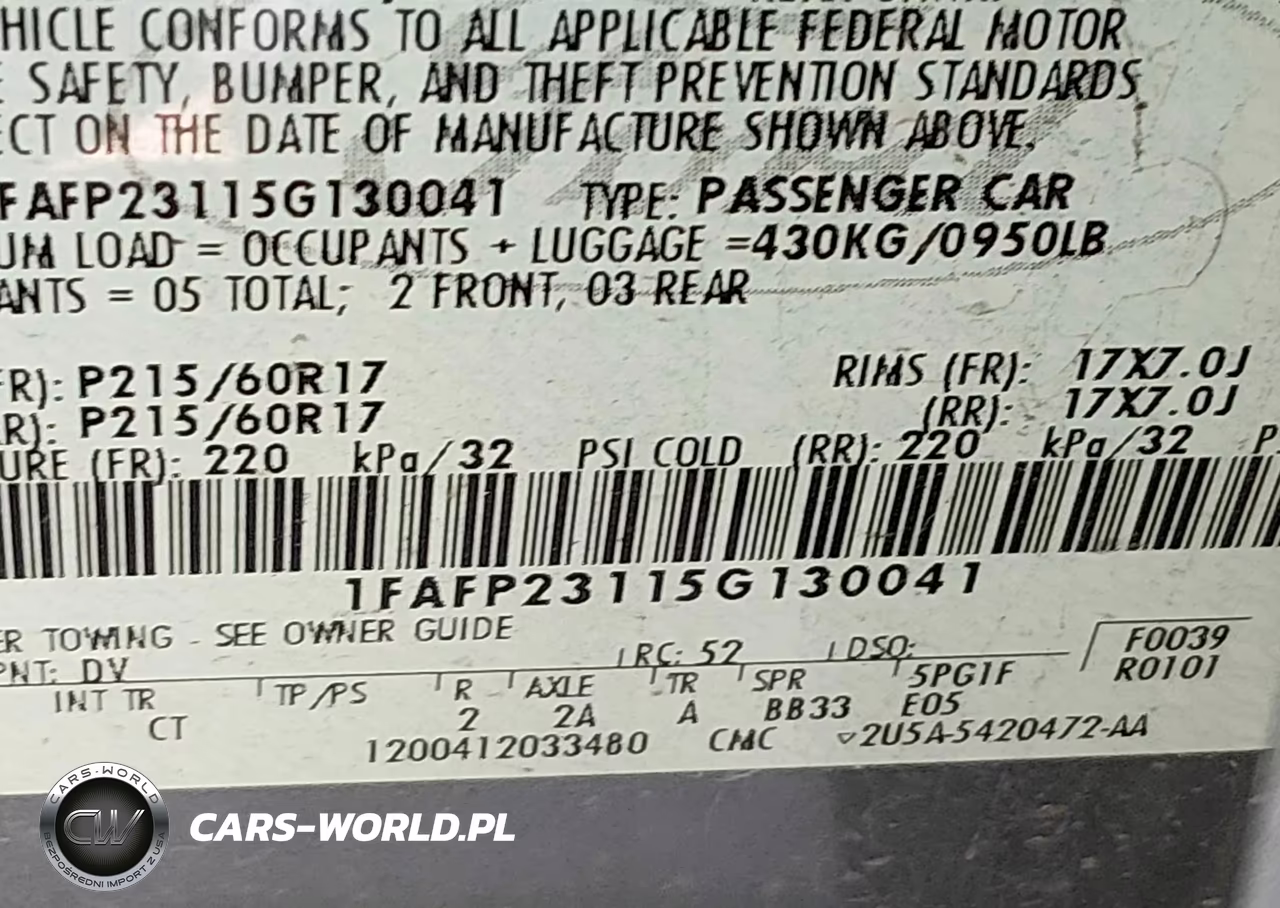 2005 Ford Five Hundred Se VIN:1FAFP23115G130041 - 9