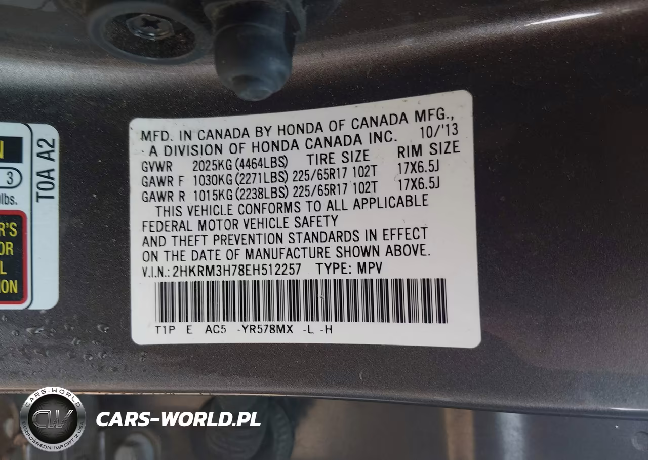 2014 Honda Cr-V Ex-L VIN:2HKRM3H78EH512257 - 9