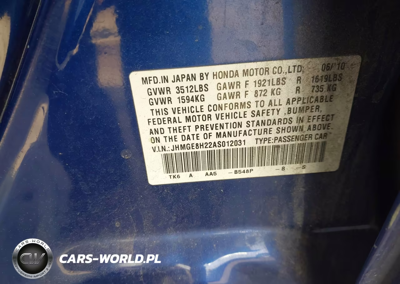 2010 Honda Fit VIN:JHMGE8H22AS012031 - 9