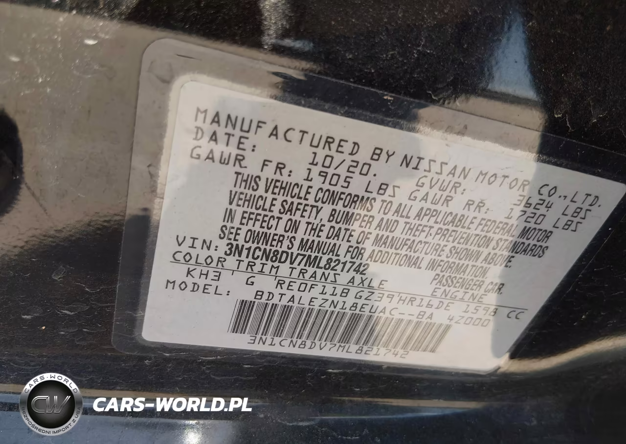 2021 Nissan Versa S Xtronic Cvt VIN:3N1CN8DV7ML821742 - 9