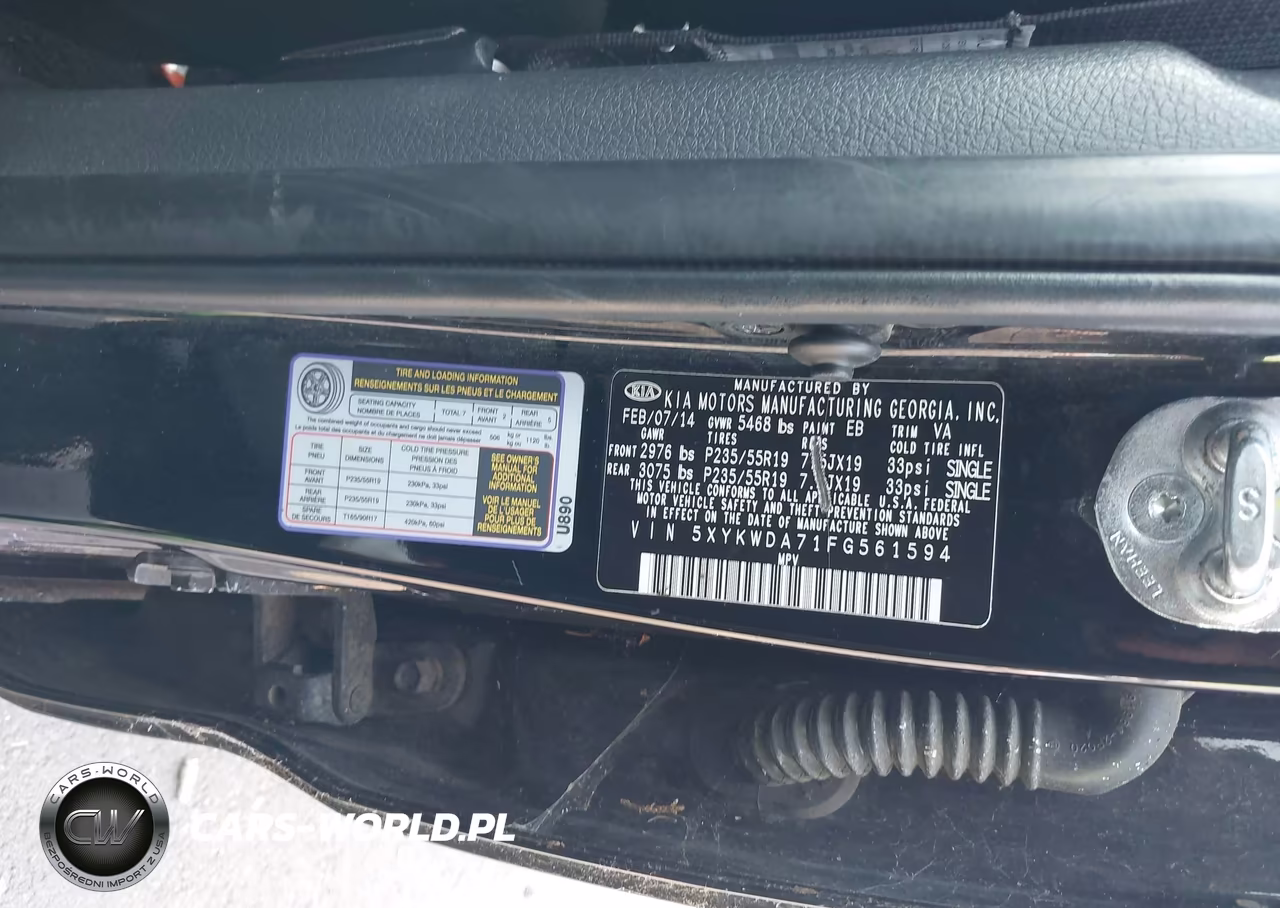 2015 Kia Sorento Sx V6 VIN:5XYKWDA71FG561594 - 9