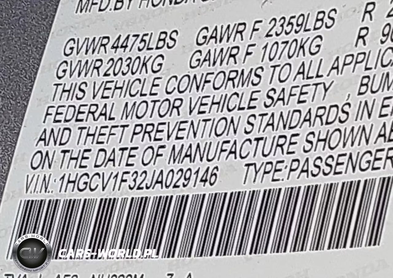 2018 Honda Accord Sport VIN:1HGCV1F32JA029146 - 9