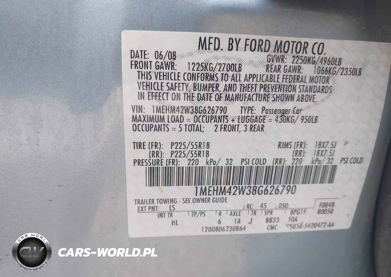 2008 Mercury Sable Premier VIN:1MEHM42W38G626790 - 9