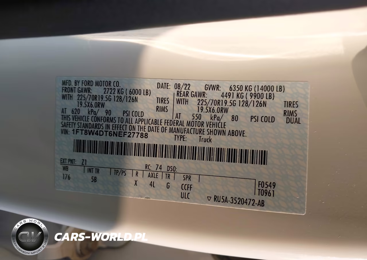 2022 Ford F-450 Lariat VIN:1FT8W4DT6NEF27788 - 8