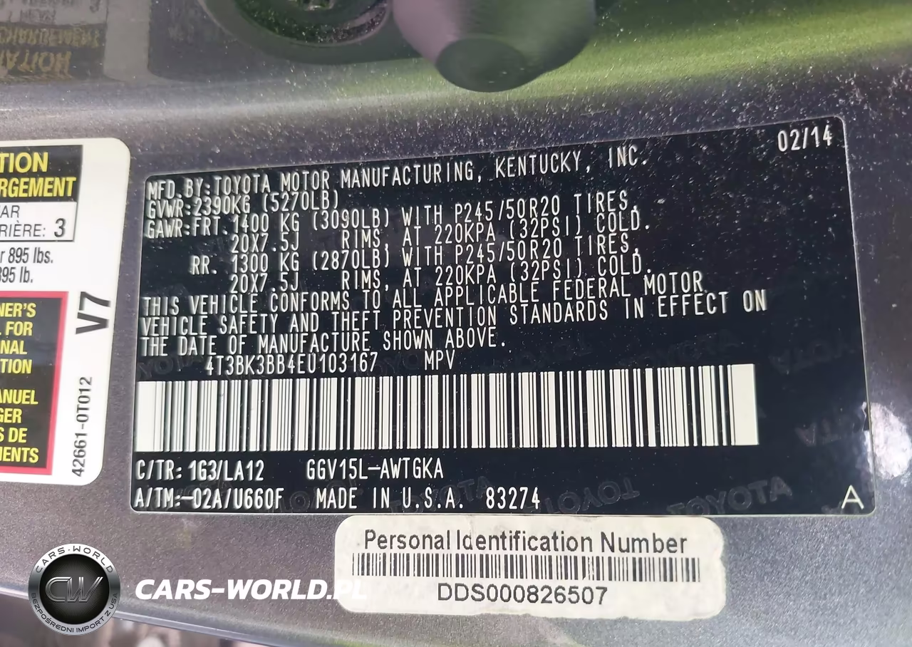 2014 Toyota Venza Limited V6 VIN:4T3BK3BB4EU103167 - 9