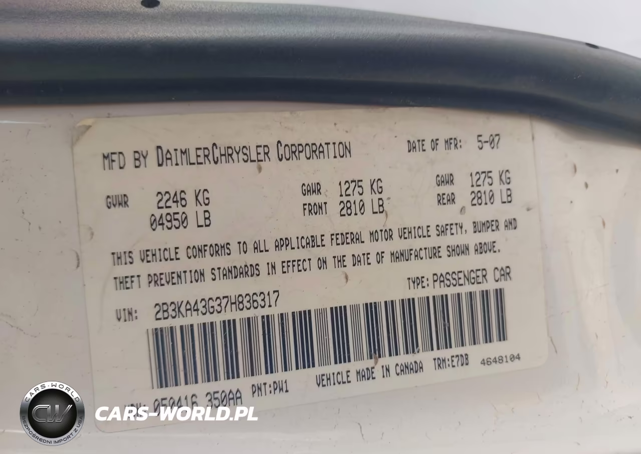 2007 Dodge Charger VIN:2B3KA43G37H836317 - 9