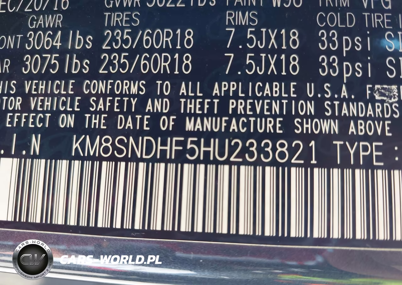 2017 Hyundai Santa Fe Se VIN:KM8SNDHF5HU233821 - 9