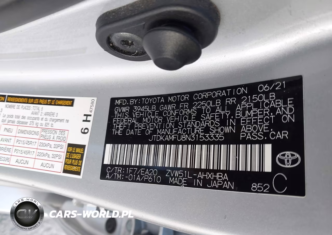 2022 Toyota Prius Xle VIN:JTDKAMFU8N3153335 - 9