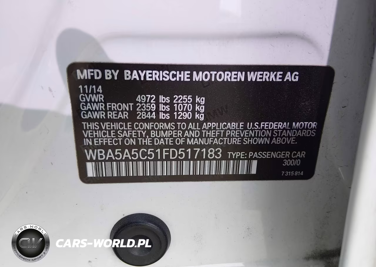 2015 BMW 528I VIN:WBA5A5C51FD517183 - 9