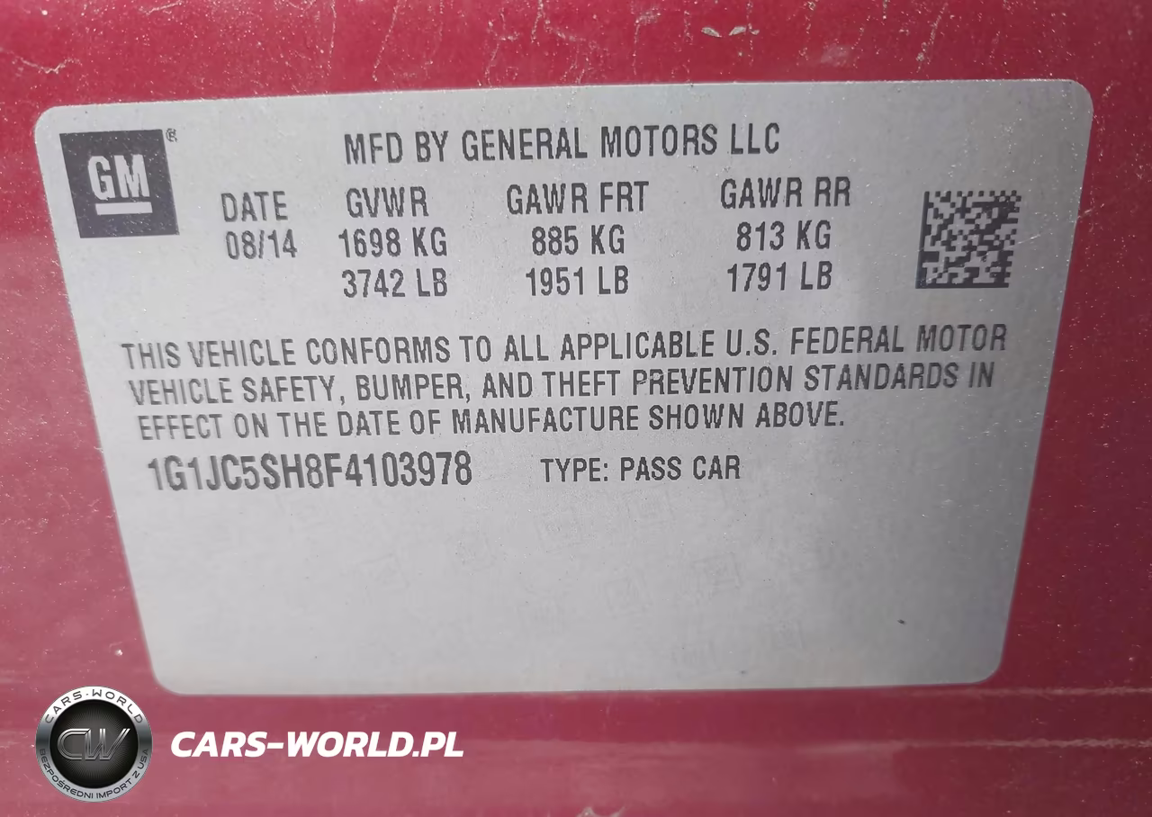 2015 Chevrolet Sonic Lt Auto VIN:1G1JC5SH8F4103978 - 9