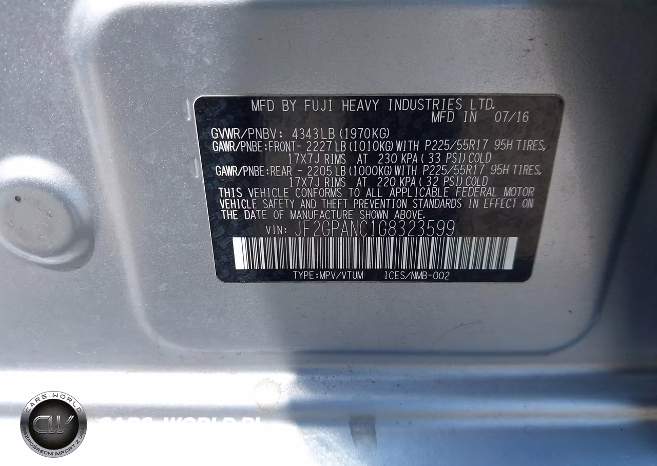 2016 Subaru Crosstrek 2.0I Limited VIN:JF2GPANC1G8323599 - 9