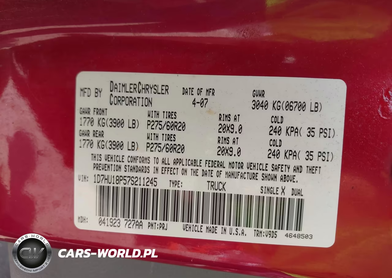 2007 Dodge Ram 1500 St-Slt VIN:1D7HU18P57S211245 - 9